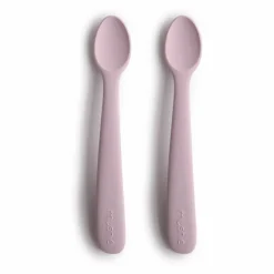 Mushie Premiers Repas|Puériculture*Cuillères en silicone - Set de 2 | Lilas