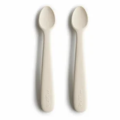 Best Mushie Cuillères en silicone - Set de 2 | Ivoire