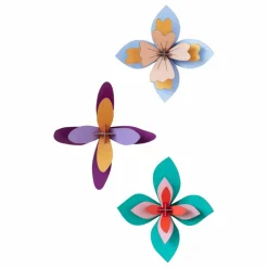 Studio Roof Décoration murale Fleur Lavender - Set de 3 Multicolore