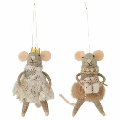 Bloomingville Décoration souris à suspendre en laine Peo - Set de 2 ||Enfant Décoration De Fête