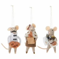 Outlet Décoration souris à suspendre en laine Peo - Set de 3 | Enfant Décoration De Fête