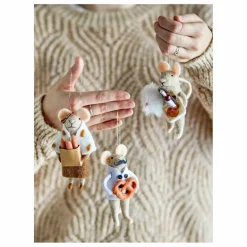 Outlet Décoration souris à suspendre en laine Peo - Set de 3 | Enfant Décoration De Fête