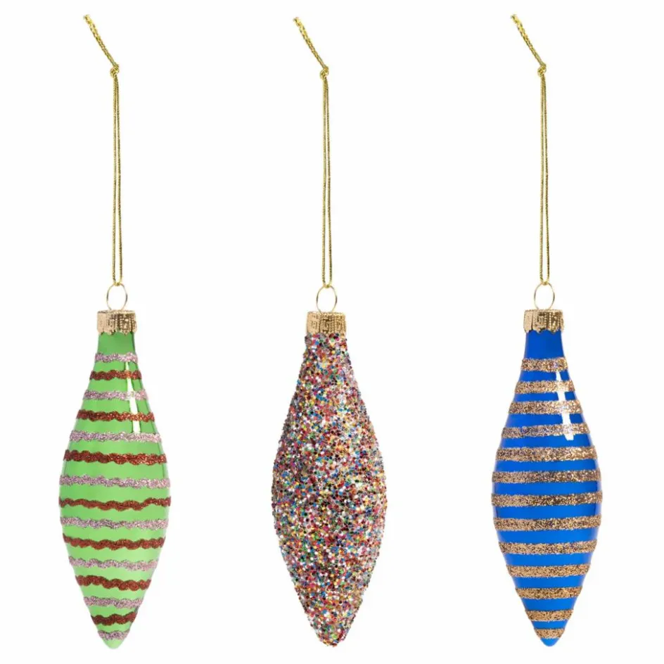 Outlet Décorations de Noël en verre - set de 3 Enfant Décoration De Fête