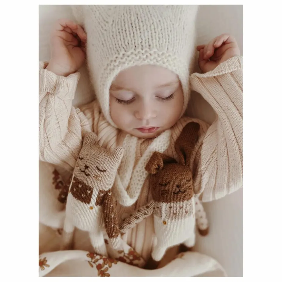 Outlet Main Sauvage Doudou Chaton salopette | Ecru