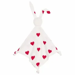 New Petit Bateau Doudou Lapin Cœurs | Rouge