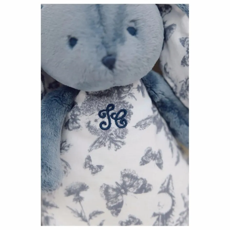 Clearance Tartine et Chocolat Doudou veilleuse Augustin le lapin Toile de Jouy | Bleu