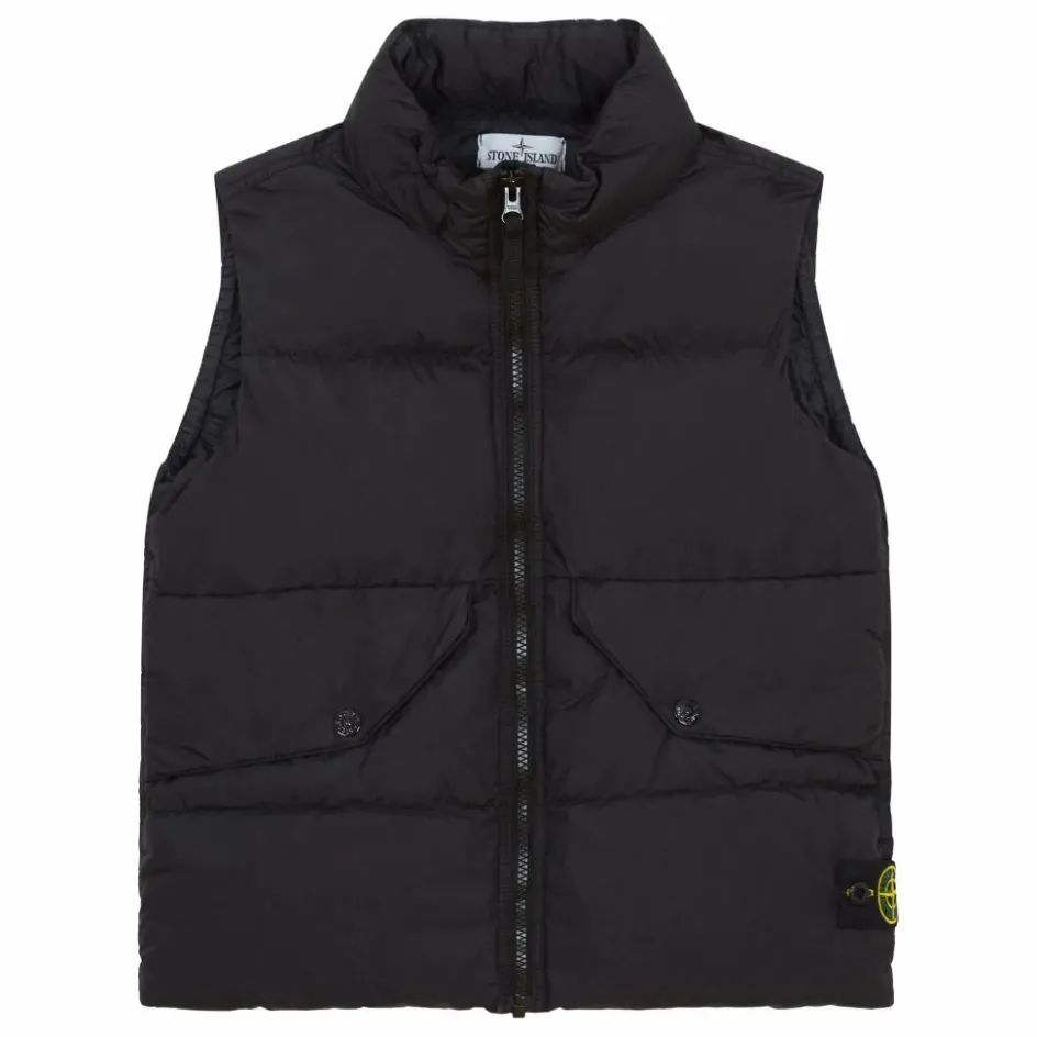 Best Stone Island Doudoune Sans Manches Logo | Noir