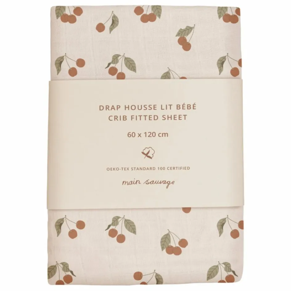 Main Sauvage Drap-housse Cherry || Linge De Lit Bébé|Linge De Lit Bébé