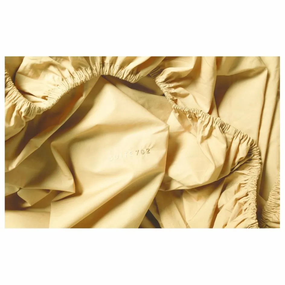 Sale Suite 702 Drap-housse en percale organique - Butter Yellow | Jaune