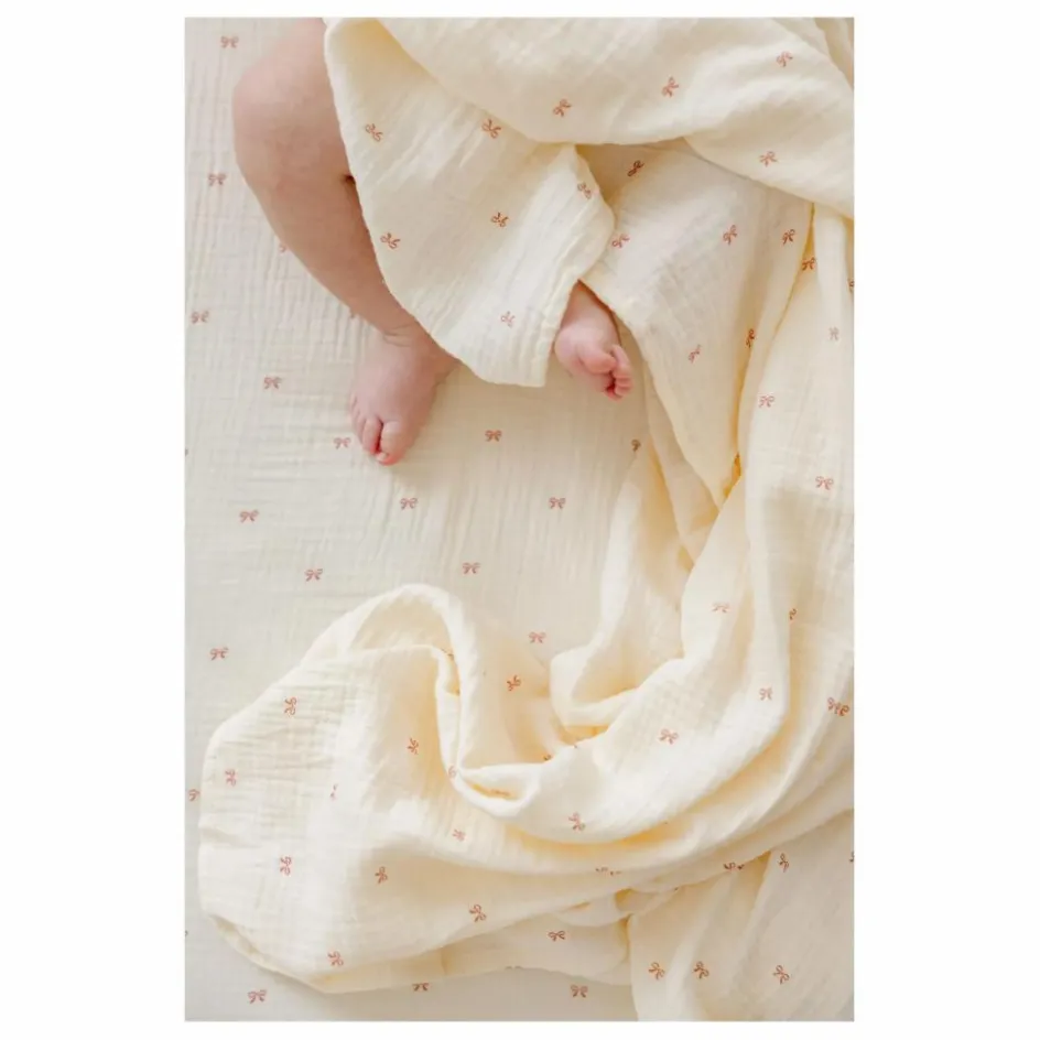 Clearance Drap-housse Ribbon en coton bio | Linge De Lit Bébé|Linge De Lit Bébé
