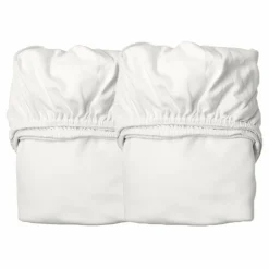 Clearance Leander Draps-housses en coton bio - Set de 2 | Blanc