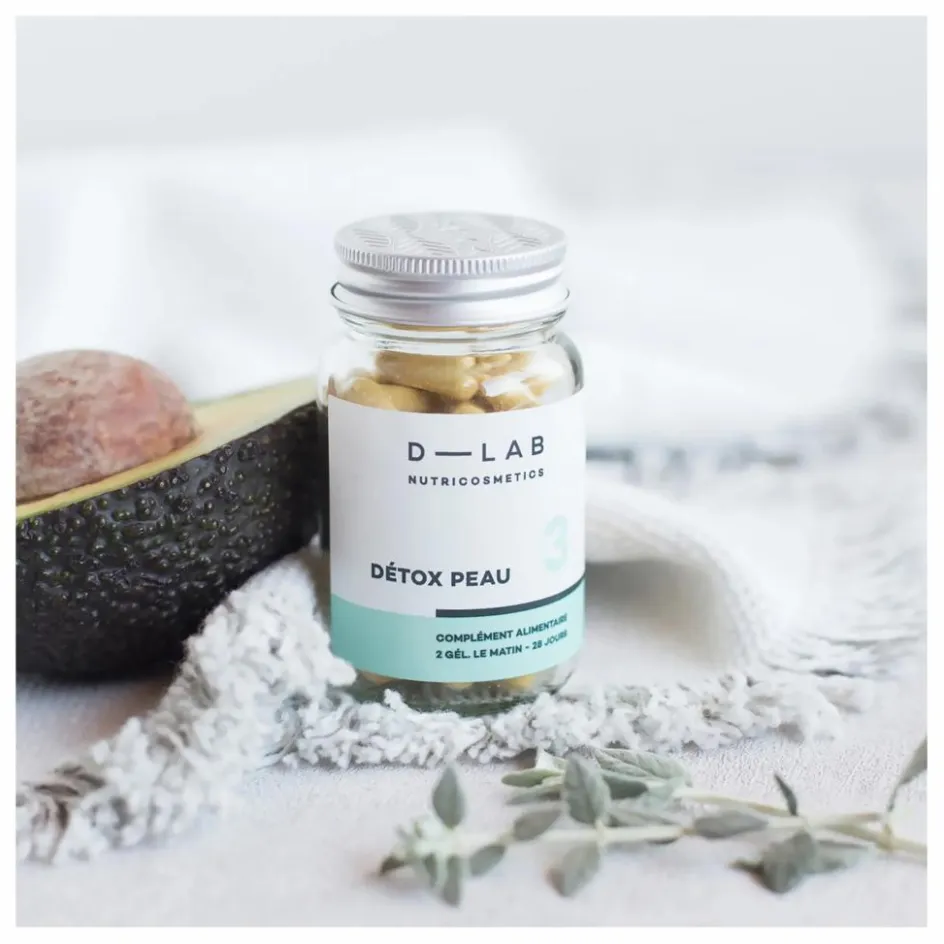 D-LAB NUTRICOSMETICS Détox Peau Complément alimentaire - 1 mois| Compléments Alimentaires