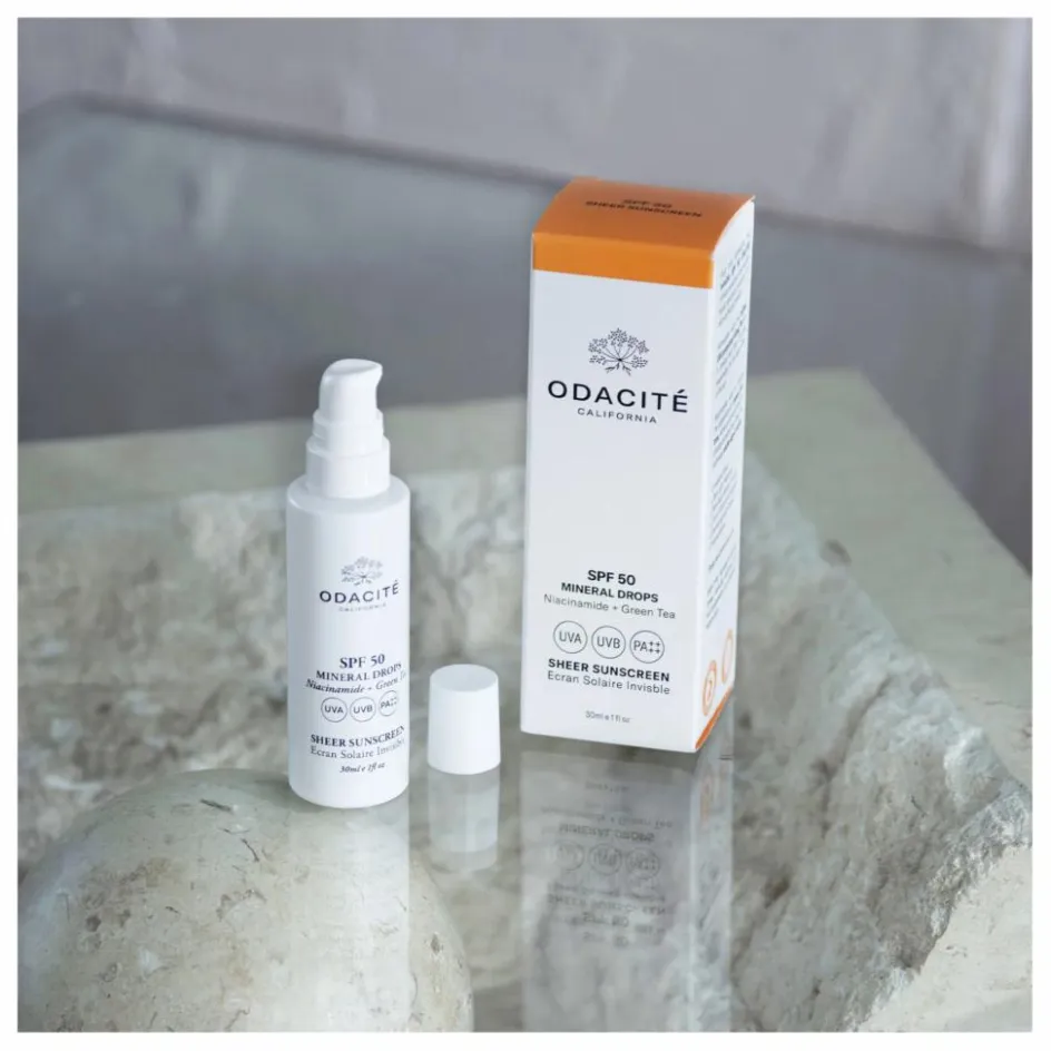 Femme Odacité Soins Du Visage|Taille Voyage*Ecran solaire invisible SPF50 Mineral Drops - 30 ml