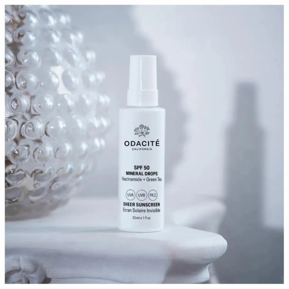 Femme Odacité Soins Du Visage|Taille Voyage*Ecran solaire invisible SPF50 Mineral Drops - 30 ml