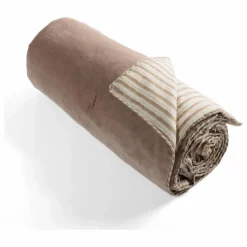 Outlet Le Monde Sauvage Edredon en velours Akiko Gris Gris tourterelle
