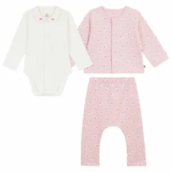 Petit Bateau Ensemble Cardigan Pantalon et Body Fleuris Coton Bio || Bodies, Combinaisons|Combinaisons Et Bodies