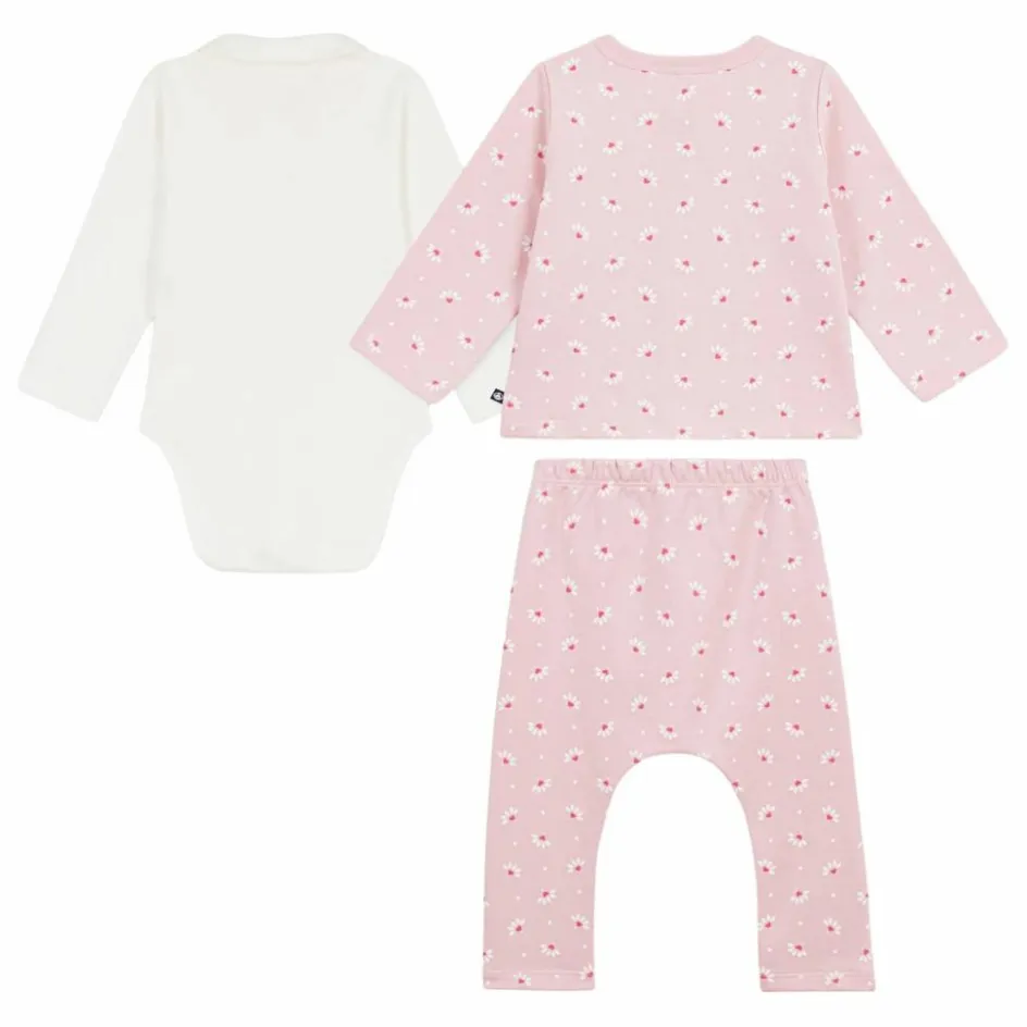 Petit Bateau Ensemble Cardigan Pantalon et Body Fleuris Coton Bio || Bodies, Combinaisons|Combinaisons Et Bodies