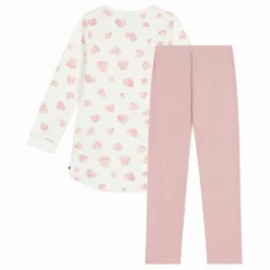 Petit Bateau Ensemble Chemise de Nuit et Legging Cœurs Coton Bio ||Enfant Nuit, Sous-Vêtements