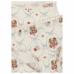 Outlet Konges Sløjd Ensemble Débardeur et Culotte Minnie Chiens Pointelle Coton Bio | Ecru