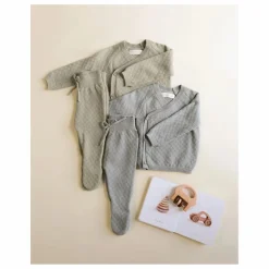 Quincy Mae Ensemble Gilet Pantalon et Béguin Maille Coton Bio || Bodies, Combinaisons|Combinaisons Et Bodies