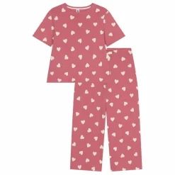 Online Petit Bateau Ensemble Pyjama Cœurs - Collection Femme | Rose