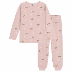 Petit Bateau Ensemble Pyjama Molleton Cœurs | Rose