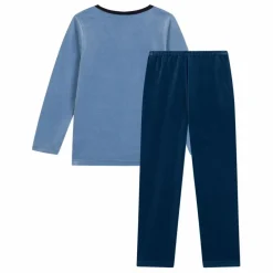 Sale Petit Bateau Ensemble Pyjama Velours | Bleu