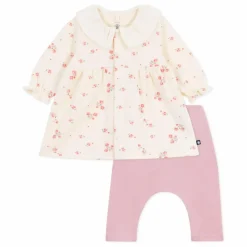 Online Petit Bateau Ensemble Robe et Legging Fleurs Coton Bio | Rose