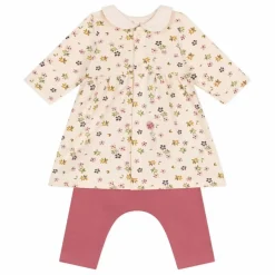 Discount Petit Bateau Ensemble Robe et Leggings Fleurs | Beige