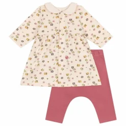 Discount Petit Bateau Ensemble Robe et Leggings Fleurs | Beige