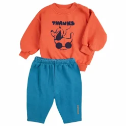 Bobo Choses Ensemble Sweat et Jogger Thanks Coton Bio | Orange