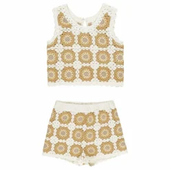 Clearance Rylee + Cru Ensemble Top et Short Maille | Ecru