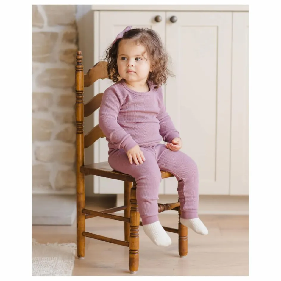 Outlet Quincy Mae Ensemble T-shirt et Jogger Waffle Coton Bio | Magenta