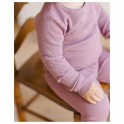 Outlet Quincy Mae Ensemble T-shirt et Jogger Waffle Coton Bio | Magenta
