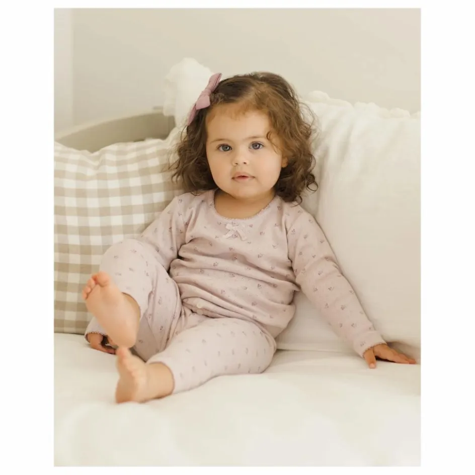 Enfant Quincy Mae Robes, Combinaisons|Bodies, Combinaisons*Ensemble T-shirt et Legging Pointelle Coton Bio | Lilas