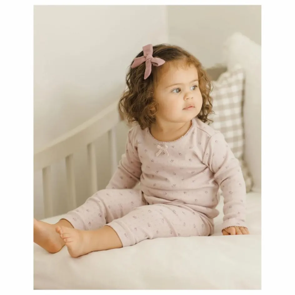 Enfant Quincy Mae Robes, Combinaisons|Bodies, Combinaisons*Ensemble T-shirt et Legging Pointelle Coton Bio | Lilas