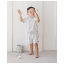 Hot Quincy Mae Ensemble T-shirt et Short Voiliers | Bleu gris