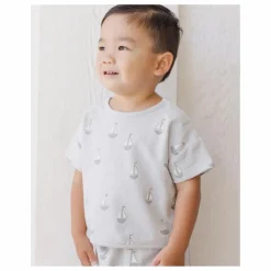 Hot Quincy Mae Ensemble T-shirt et Short Voiliers | Bleu gris