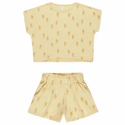 Sale Rylee + Cru Ensemble T-shirt et Short Raegan | Jaune