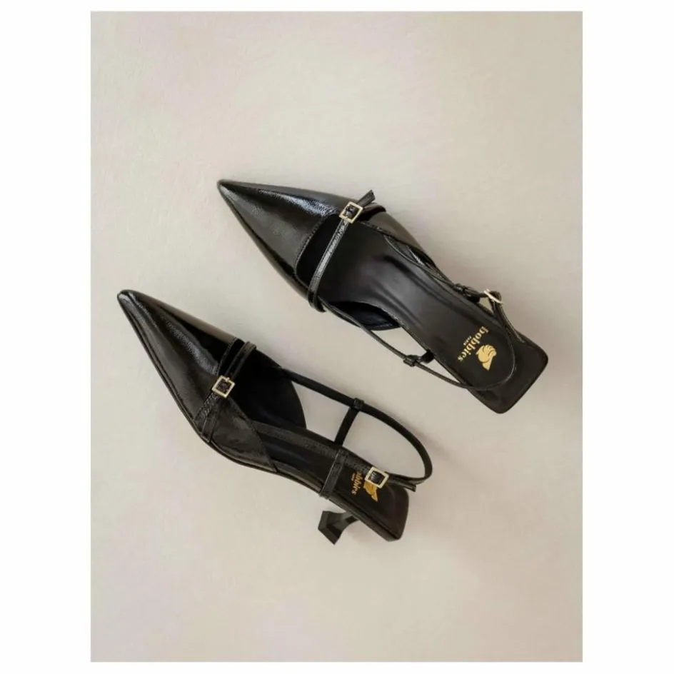 Bobbies Escarpins Reem Cuir Verni Froissé ||Femme Chaussures À Talons