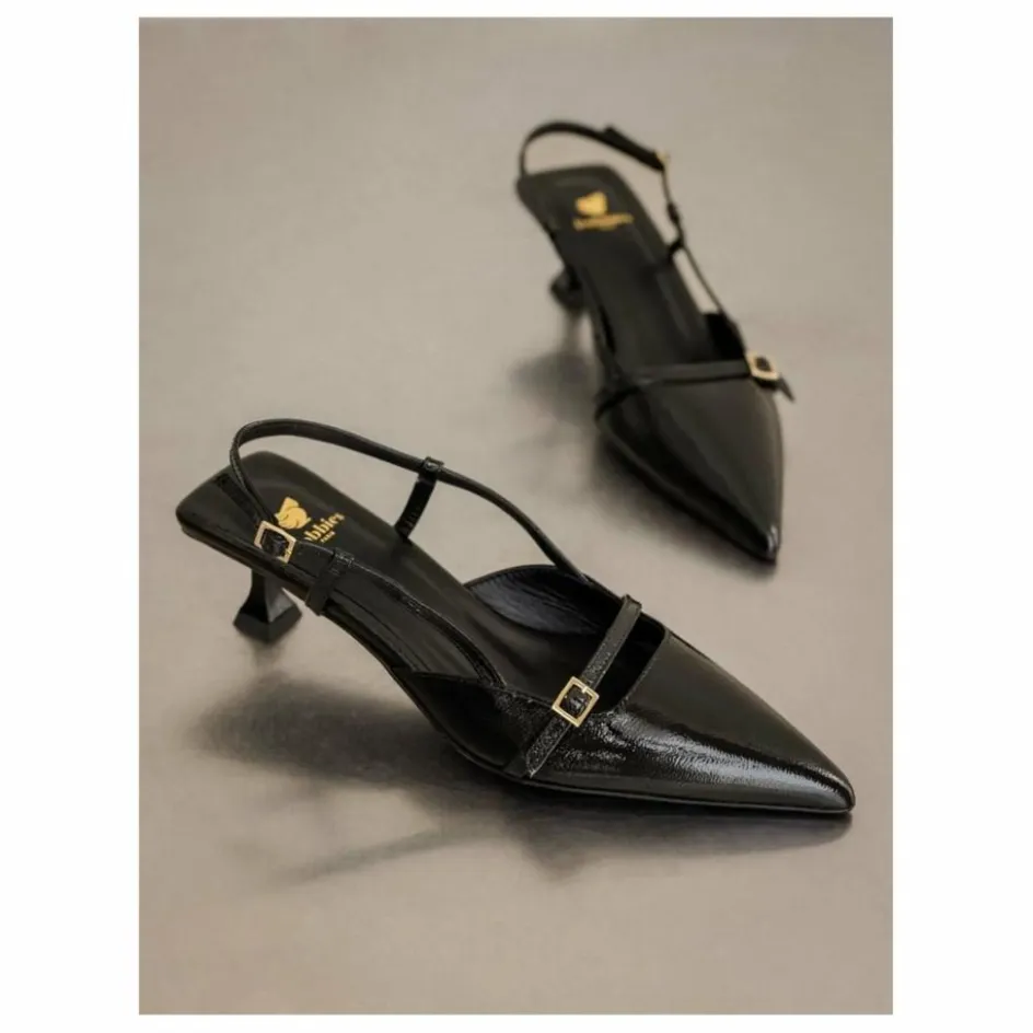 Bobbies Escarpins Reem Cuir Verni Froissé ||Femme Chaussures À Talons