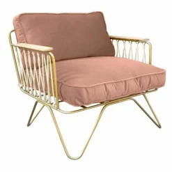 Honoré Canapés, Fauteuils*Fauteuil Croisette doré mat epoxy, velours |