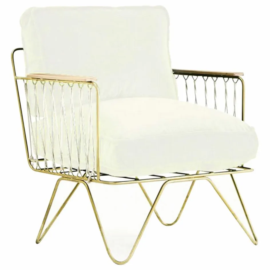 Honoré Canapés, Fauteuils*Fauteuil Croisette doré mat epoxy, coton |