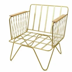 Hot Honoré Fauteuil Croisette doré mat epoxy, velours | Brique