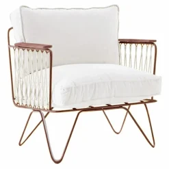 Honoré Canapés, Fauteuils*Fauteuil Croisette fer epoxy, coton blanc |