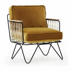 Fauteuil Croisette noir epoxy, velours | Canapés, Fauteuils