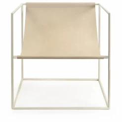 Discount Valerie Objects Fauteuil en cuir Solo Seat Ecru