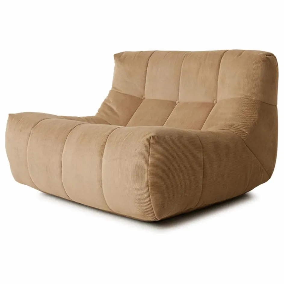 HKliving Fauteuil lounge en velours côtelé Lazy || Canapés, Fauteuils