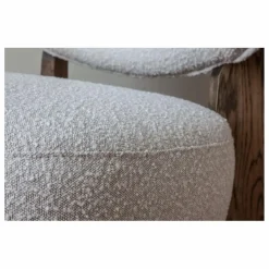 Panac Edition Fauteuil Nicolo en bouclette et chêne fumé - 65 cm | Off-White