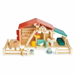 Tender Leaf Toys Figurines*Ferme en bois et ses accessoires
